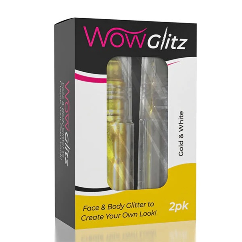 NWT WOW Glitz Face & Body Glitter Roll-Ons (2pk) | White & Gold